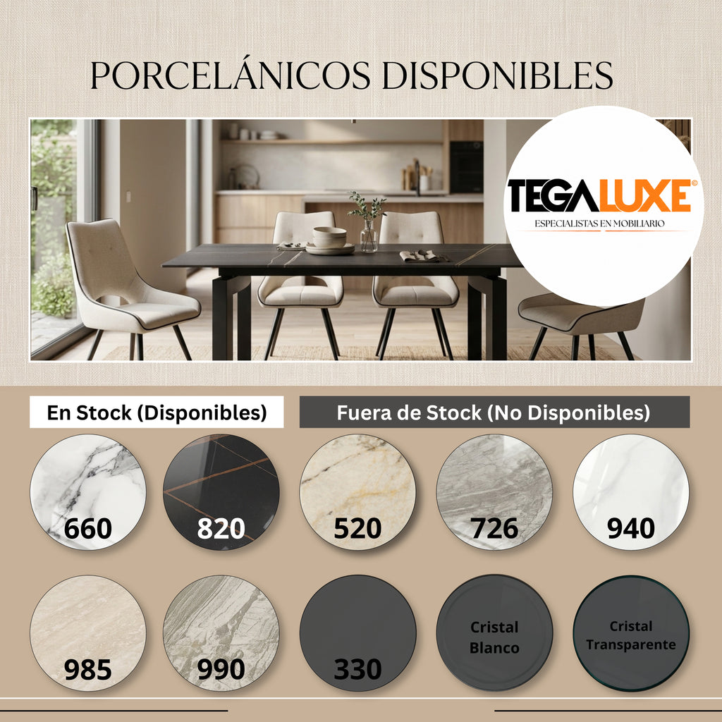 Mesa de Comedor Odessa | Estructura Negra