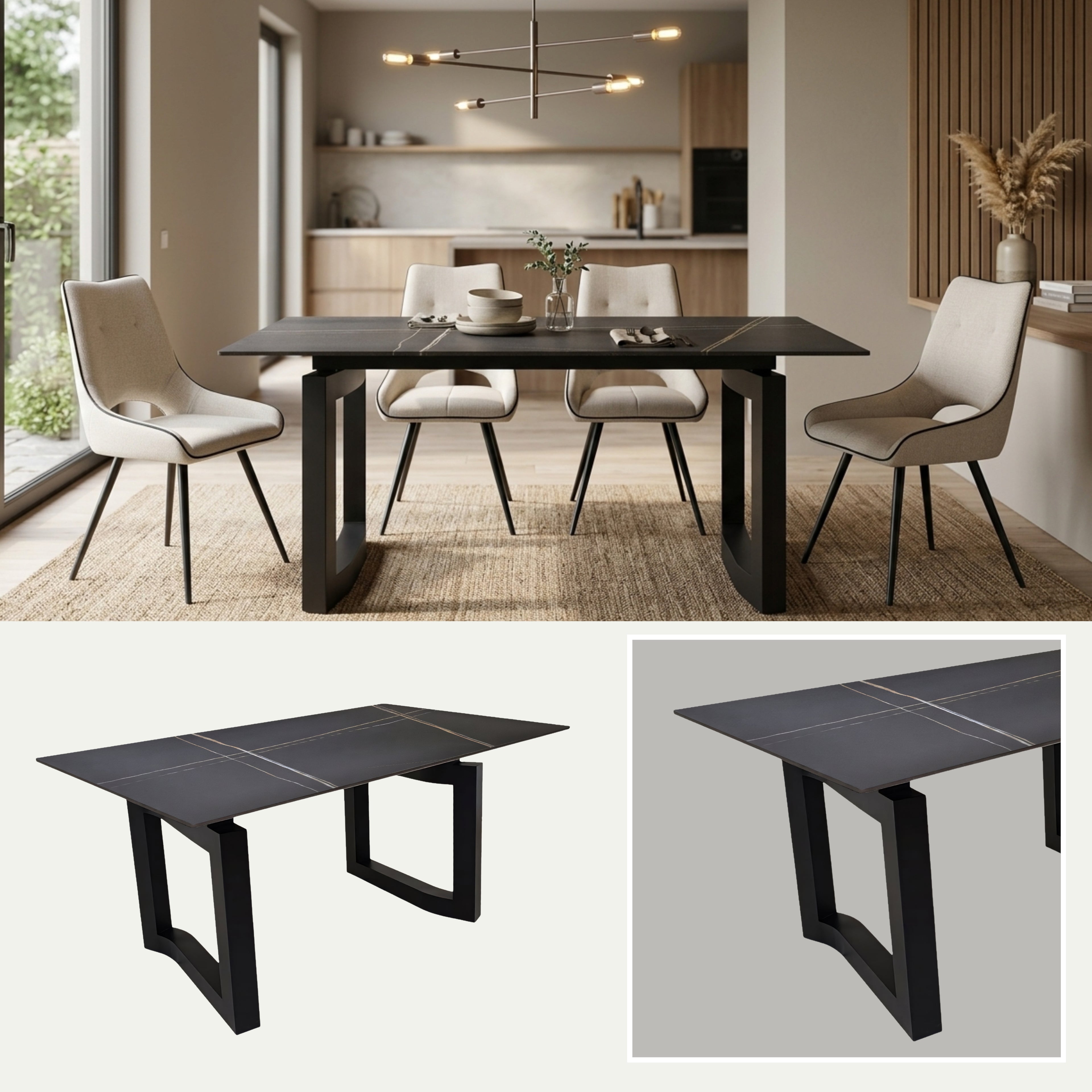 Mesa de Comedor Odessa | Estructura Negra