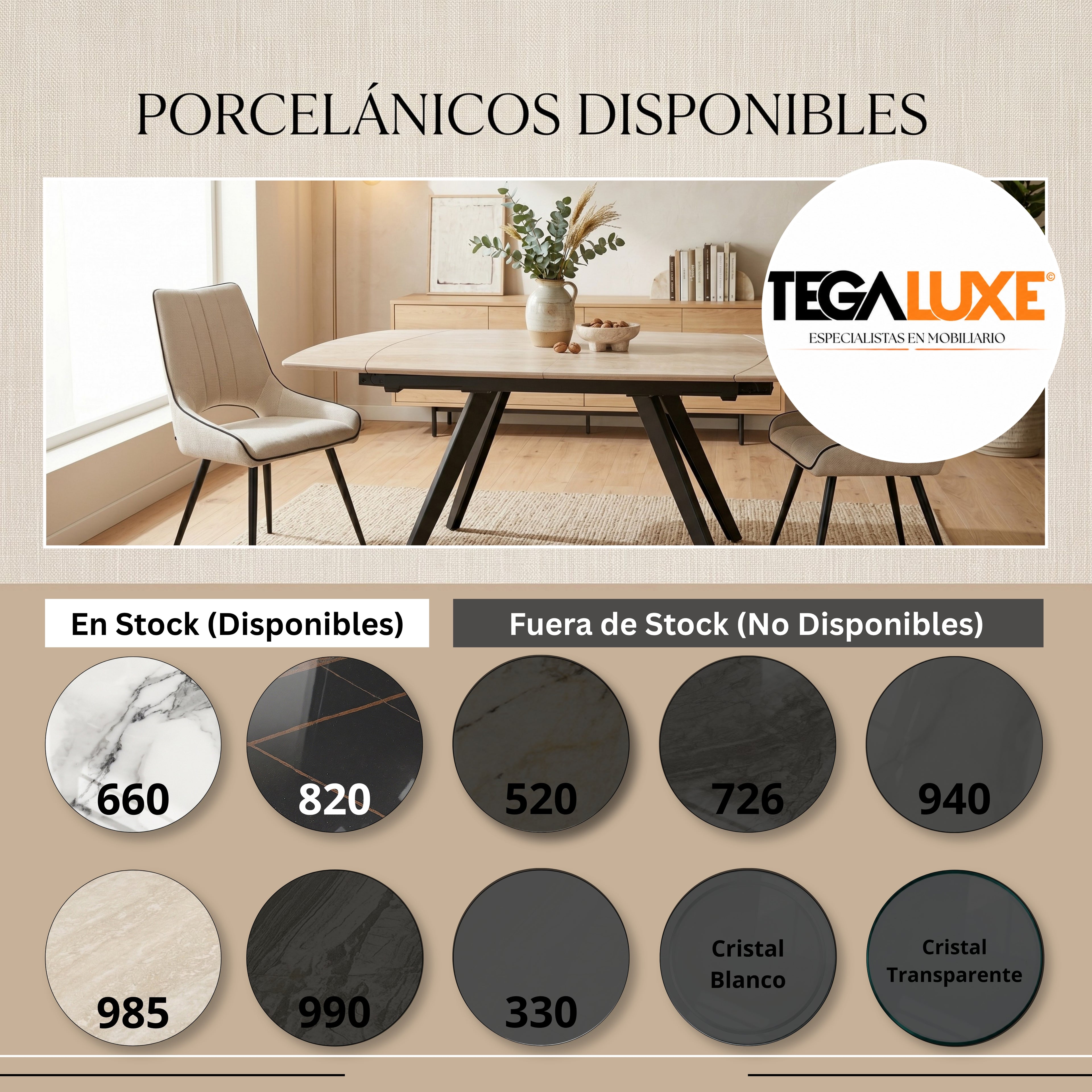 Mesa de Comedor Extensible Oporto | Estructura Negra
