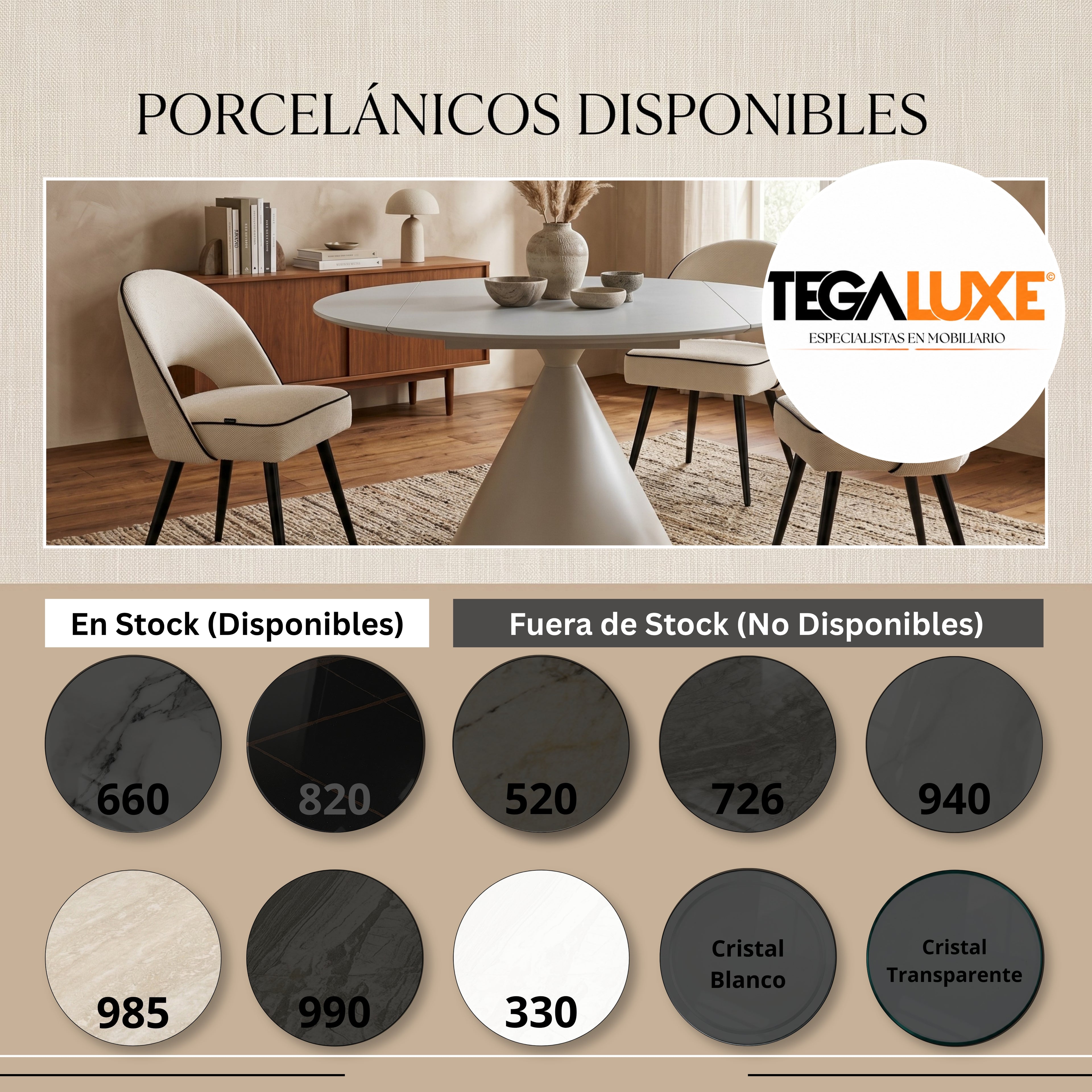 Mesa de Comedor Extensible Orbital | Estructura Beige