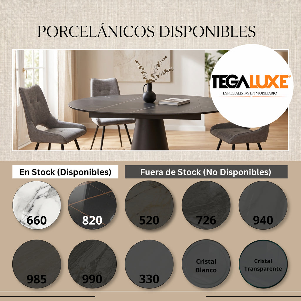 Mesa de Comedor Extensible París | Estructura Negra