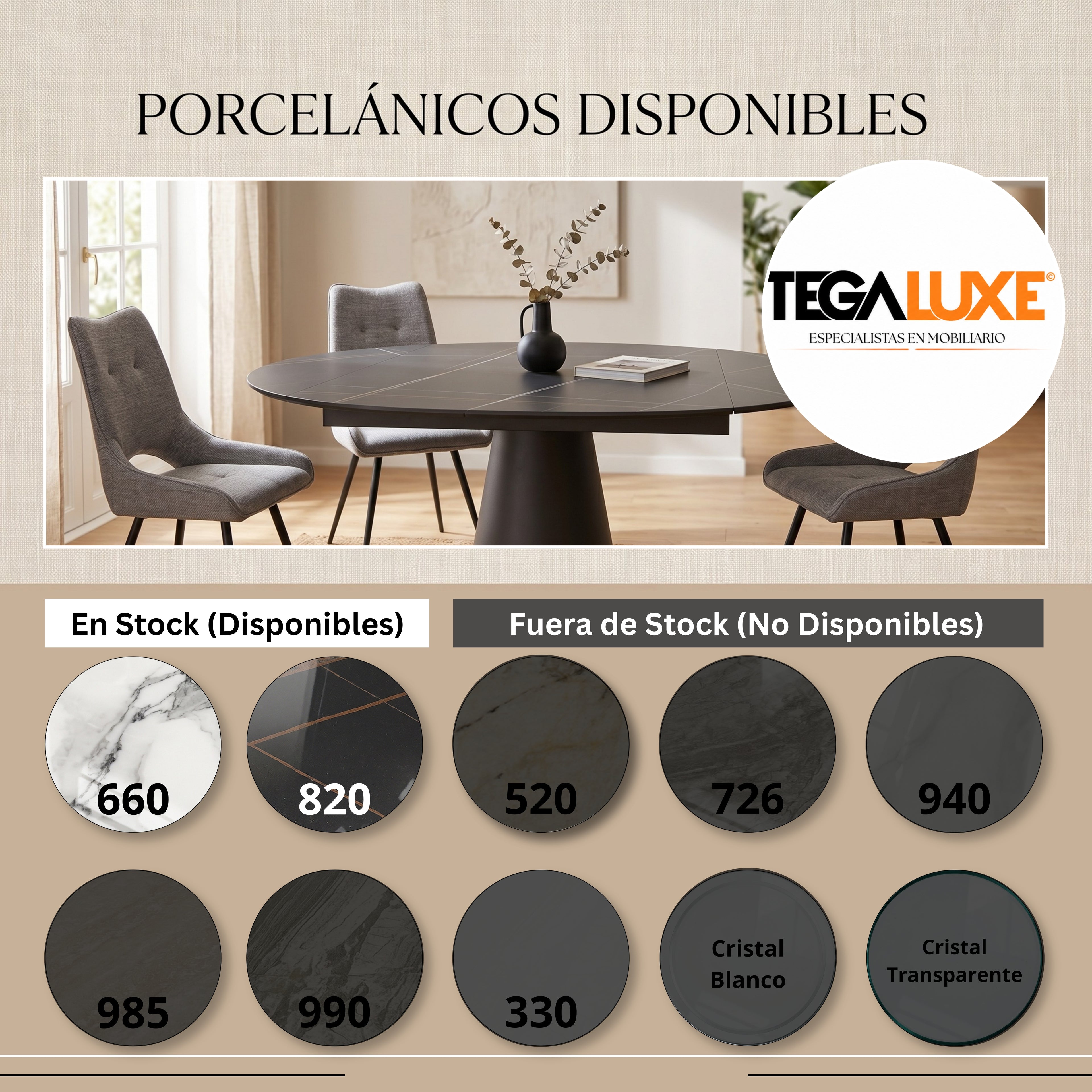 Mesa de Comedor Extensible París | Estructura Negra