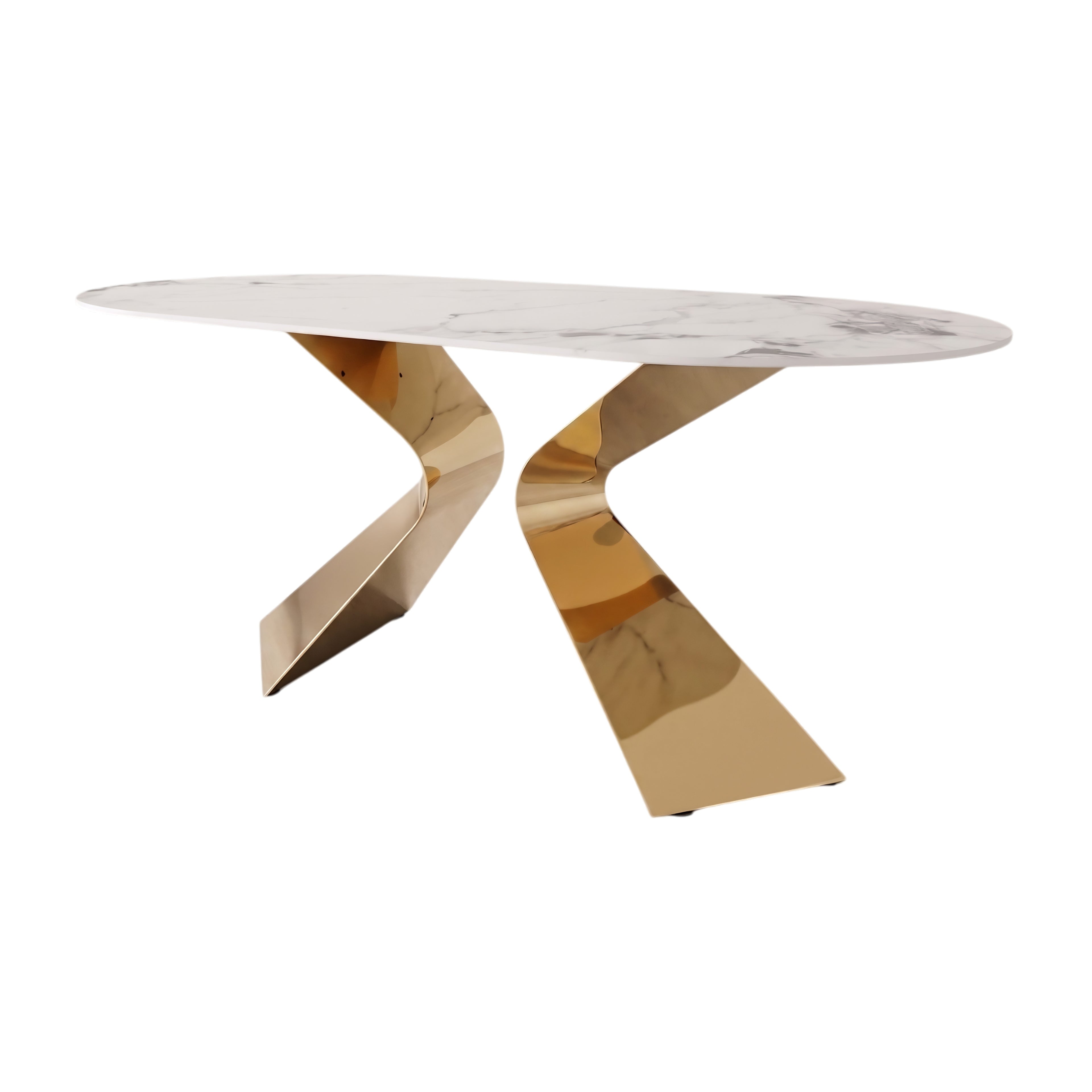 Mesa de Comedor Patagonia | Estructura Acero Oro - Cromo