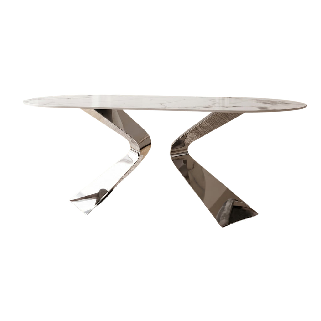 Mesa de Comedor Patagonia | Estructura Acero Oro - Cromo