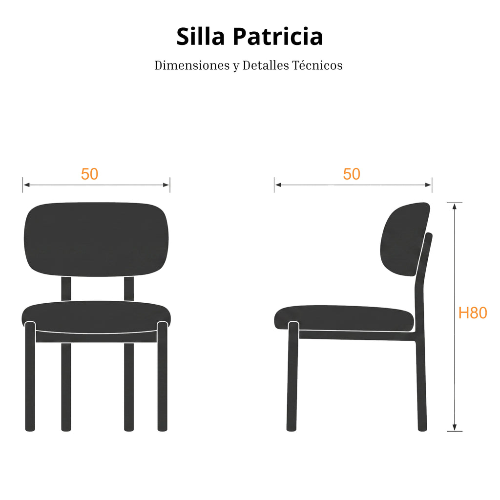 Silla Patricia | Estructura Madera Clara