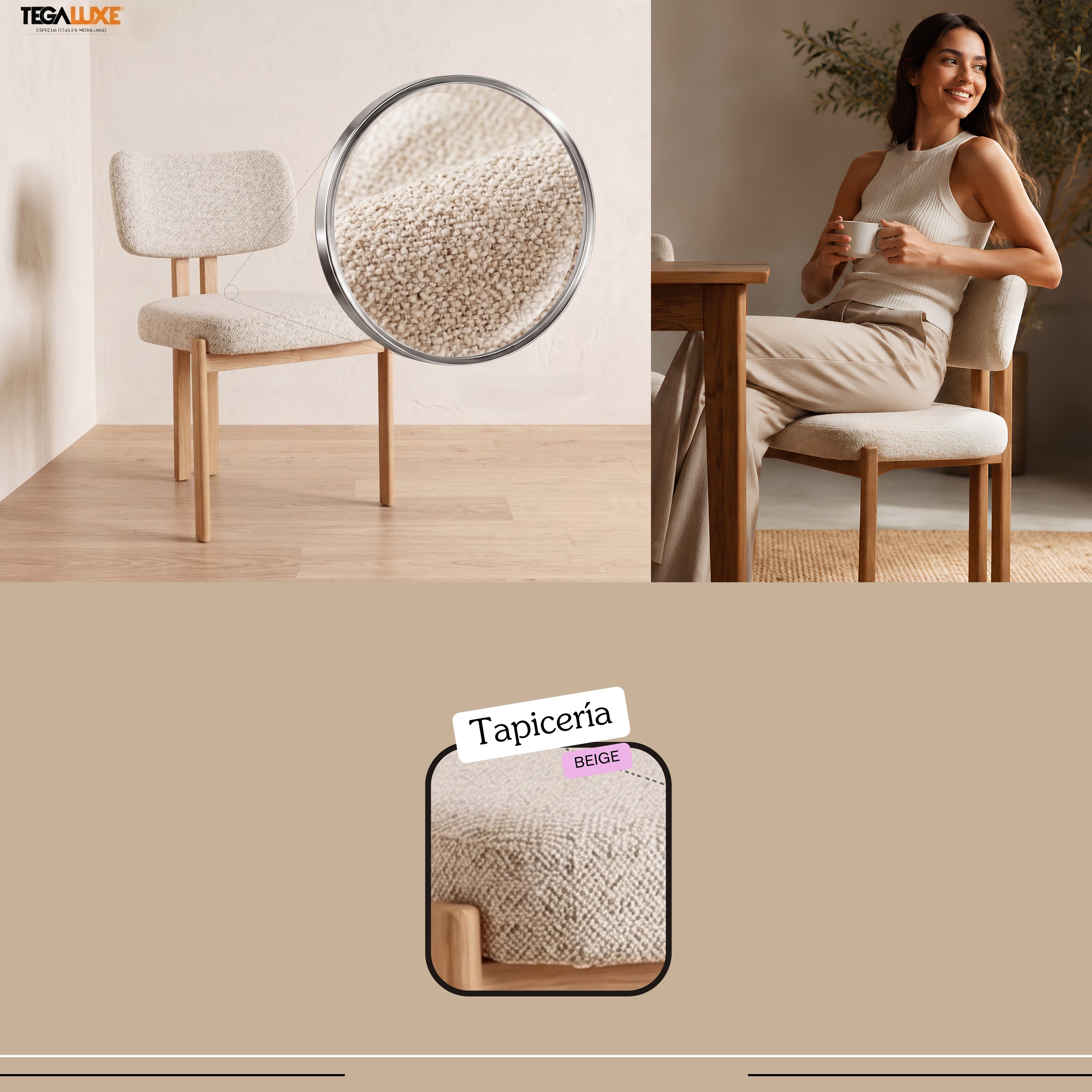 Silla Patricia | Estructura Madera Clara