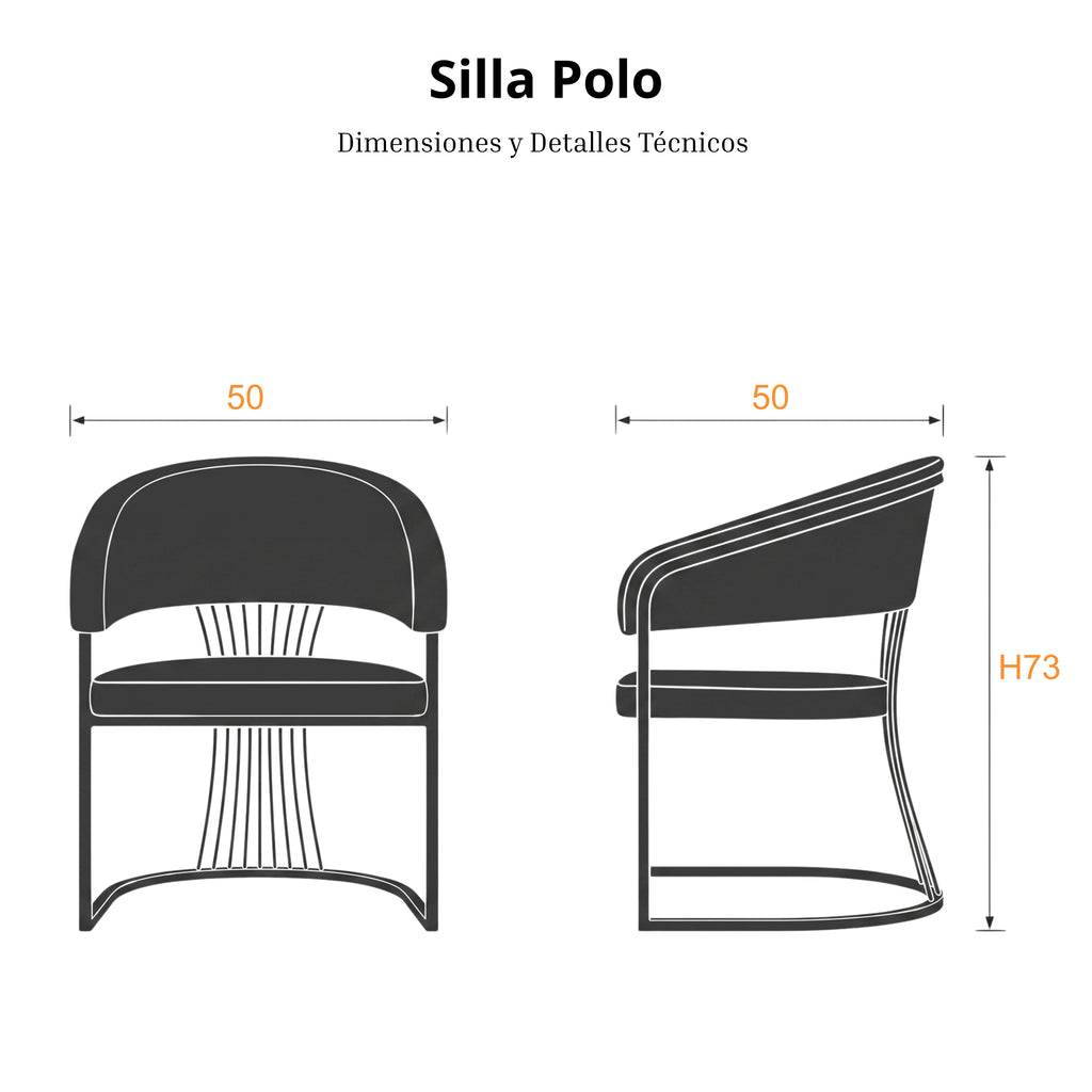 Silla Polo | Estructura Acero Oro