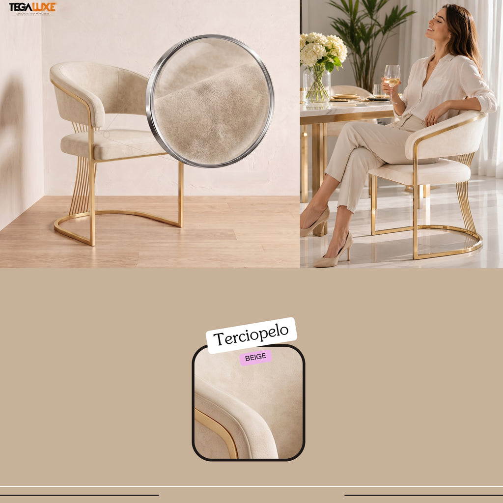 Silla Polo | Estructura Acero Oro
