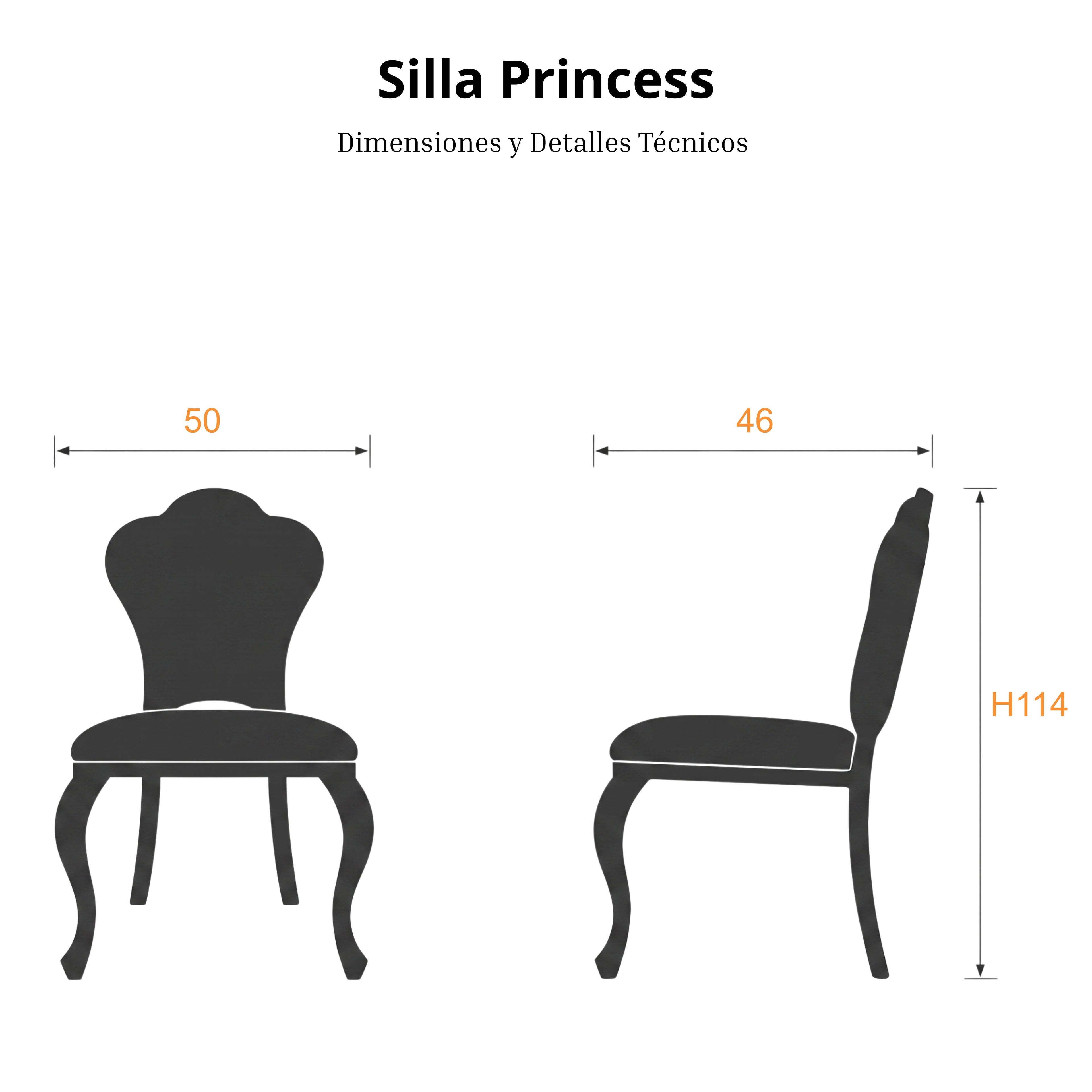 Silla Princess | Estructura Acero Cromo
