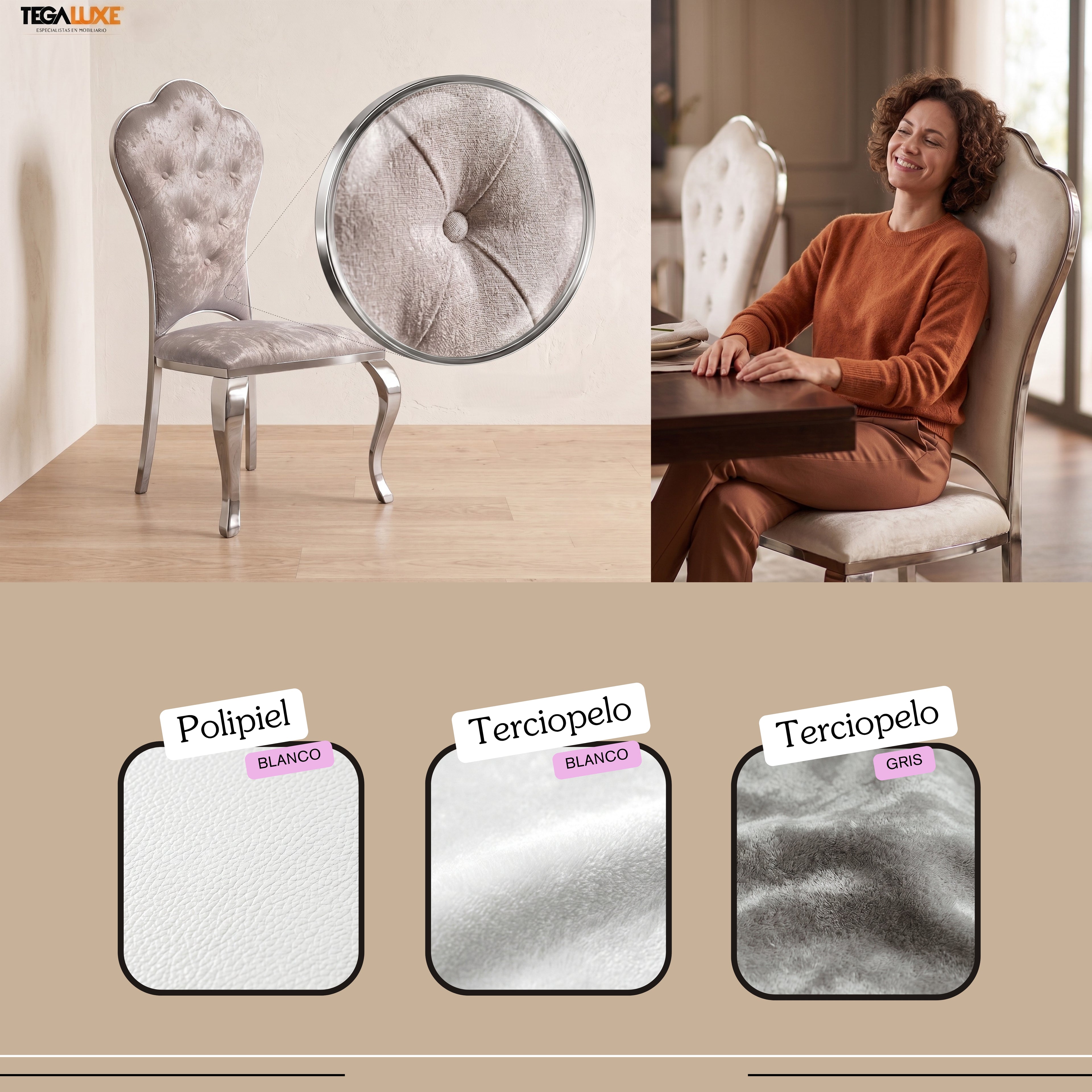 Silla Princess | Estructura Acero Cromo