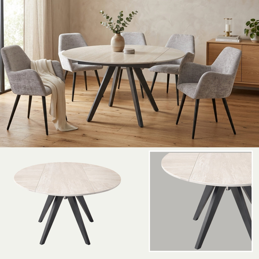 Mesa de Comedor Extensible Roma | Estructura Negra