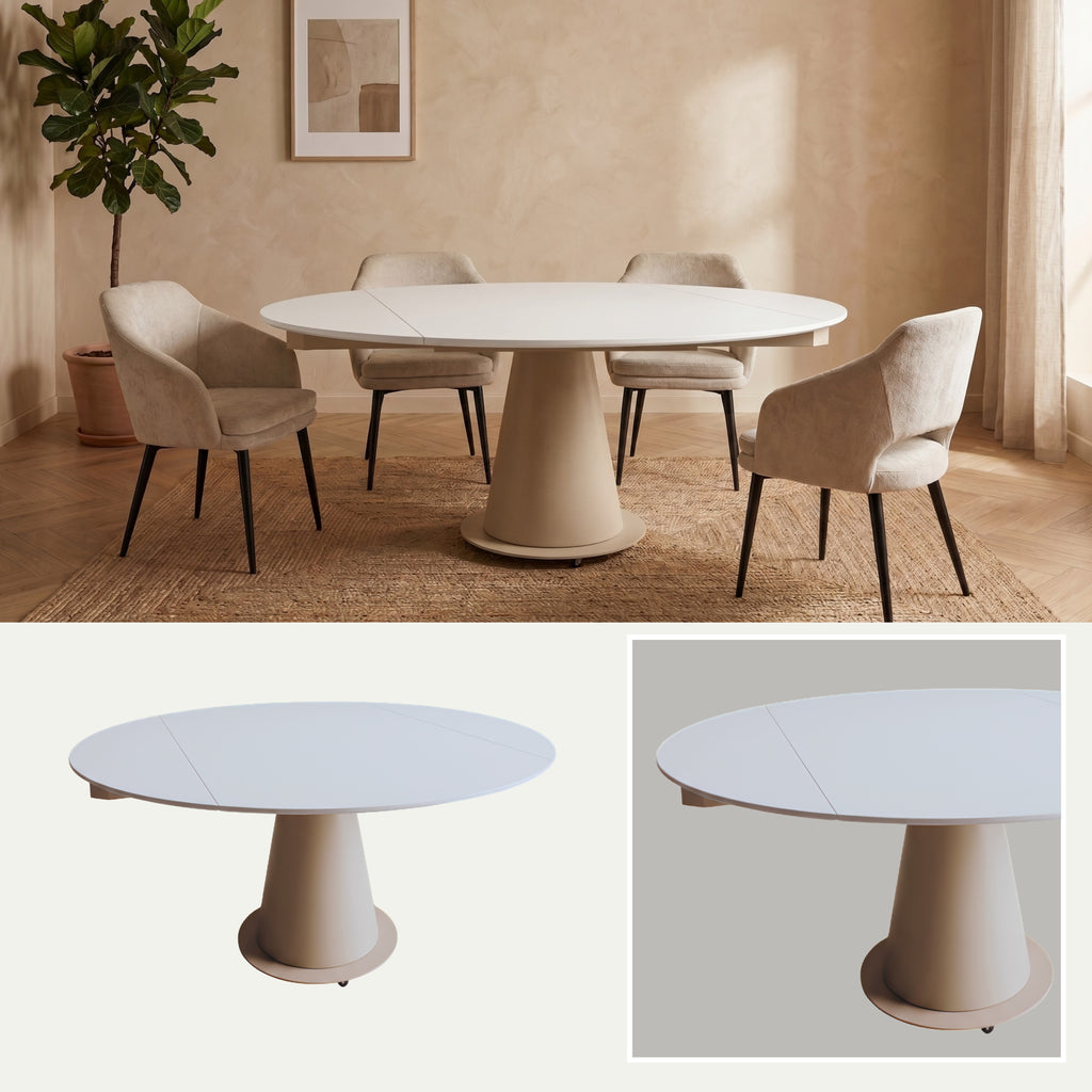 Mesa de Comedor Extensible Royal | Estructura Beige