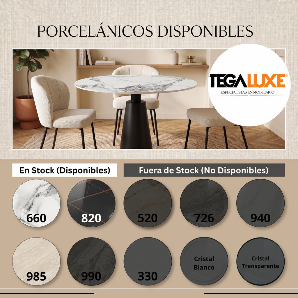 Mesa de Comedor Sevilla | Estructura Negra - Beige