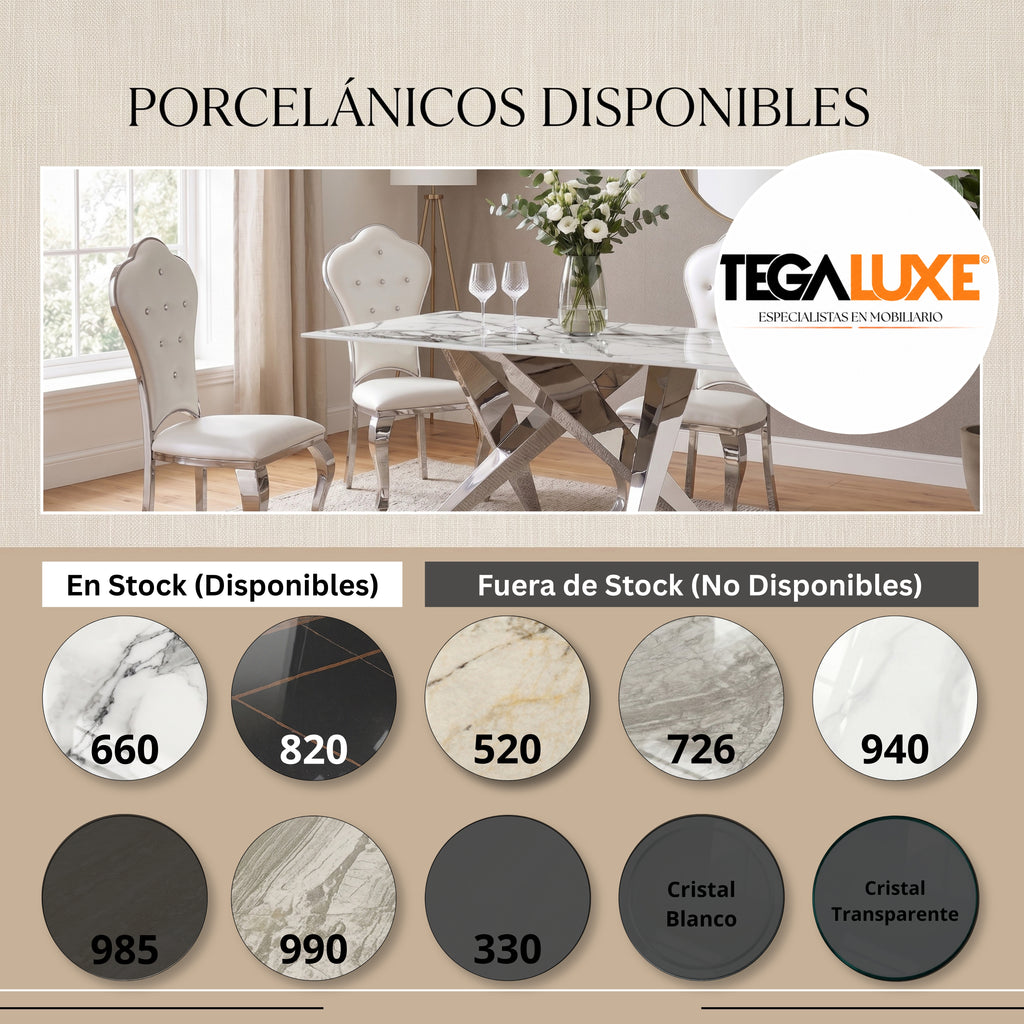 Mesa de Comedor Stylo | Estructura Acero Cromo