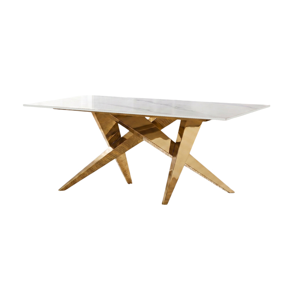 Mesa de Centro Stylo | Estructura Acero Oro