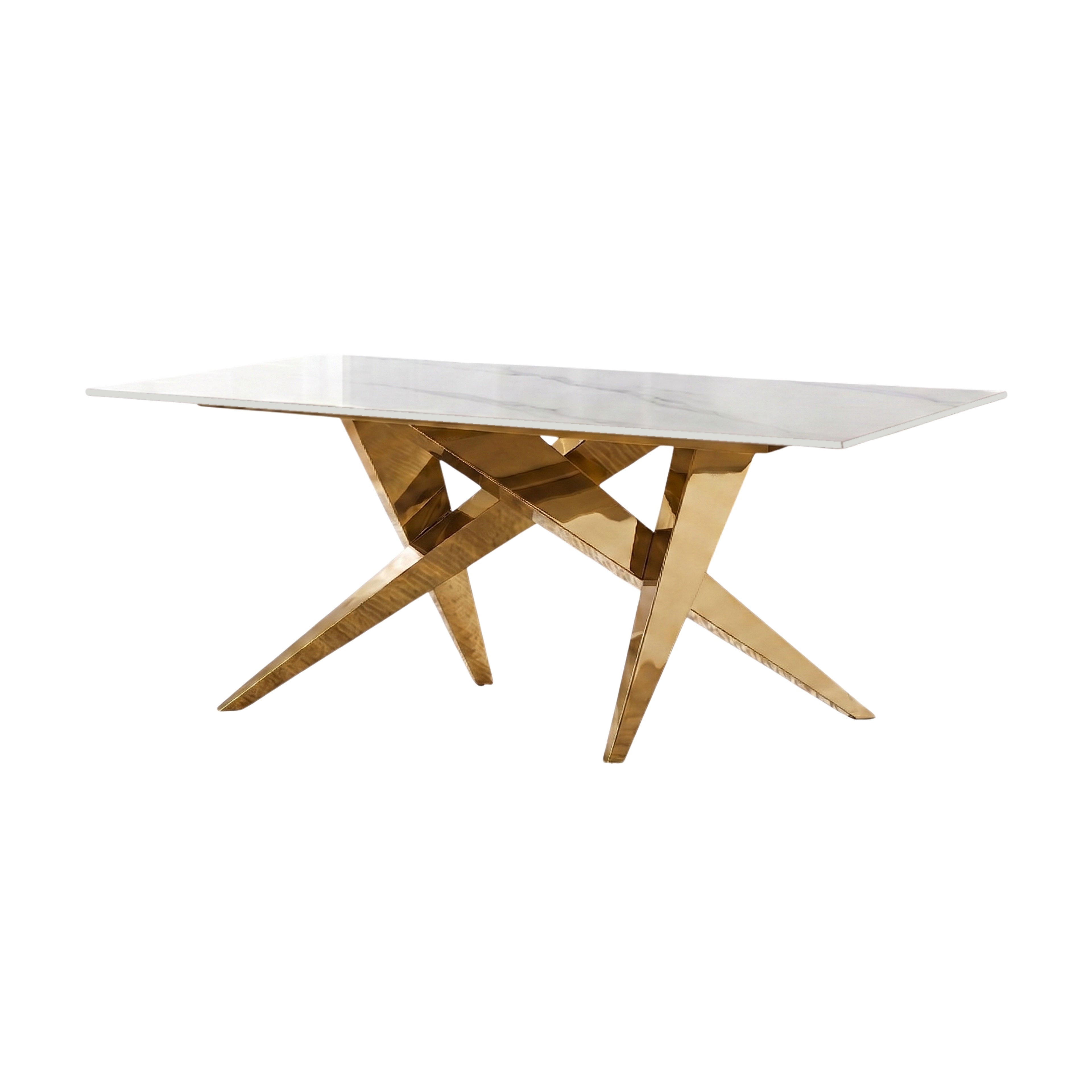 Mesa de Centro Stylo | Estructura Acero Oro
