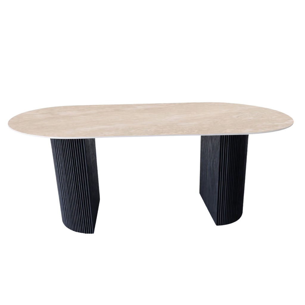 Mesa de Comedor Taylor | Estructura Negra - Beige