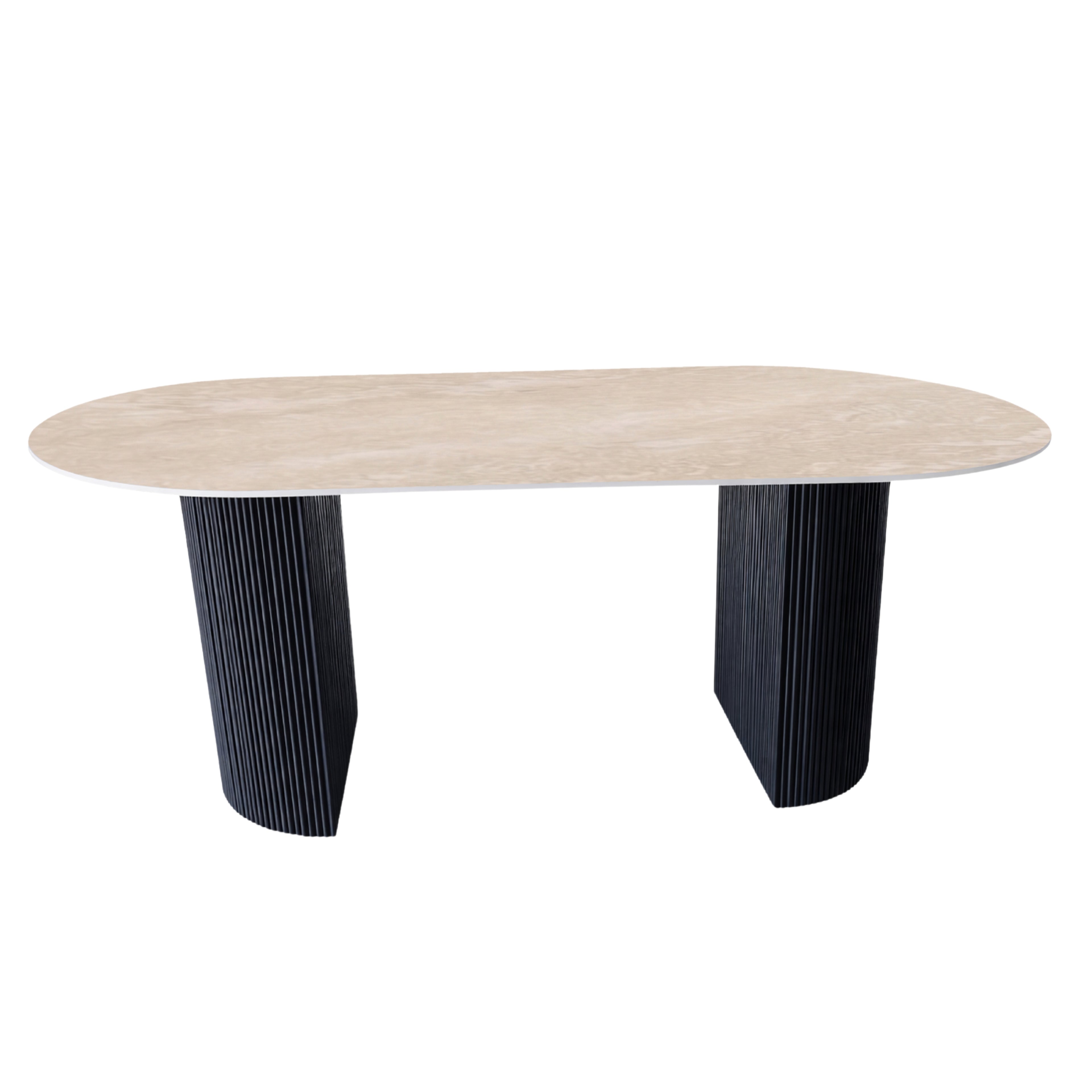 Mesa de Comedor Taylor | Estructura Negra - Beige