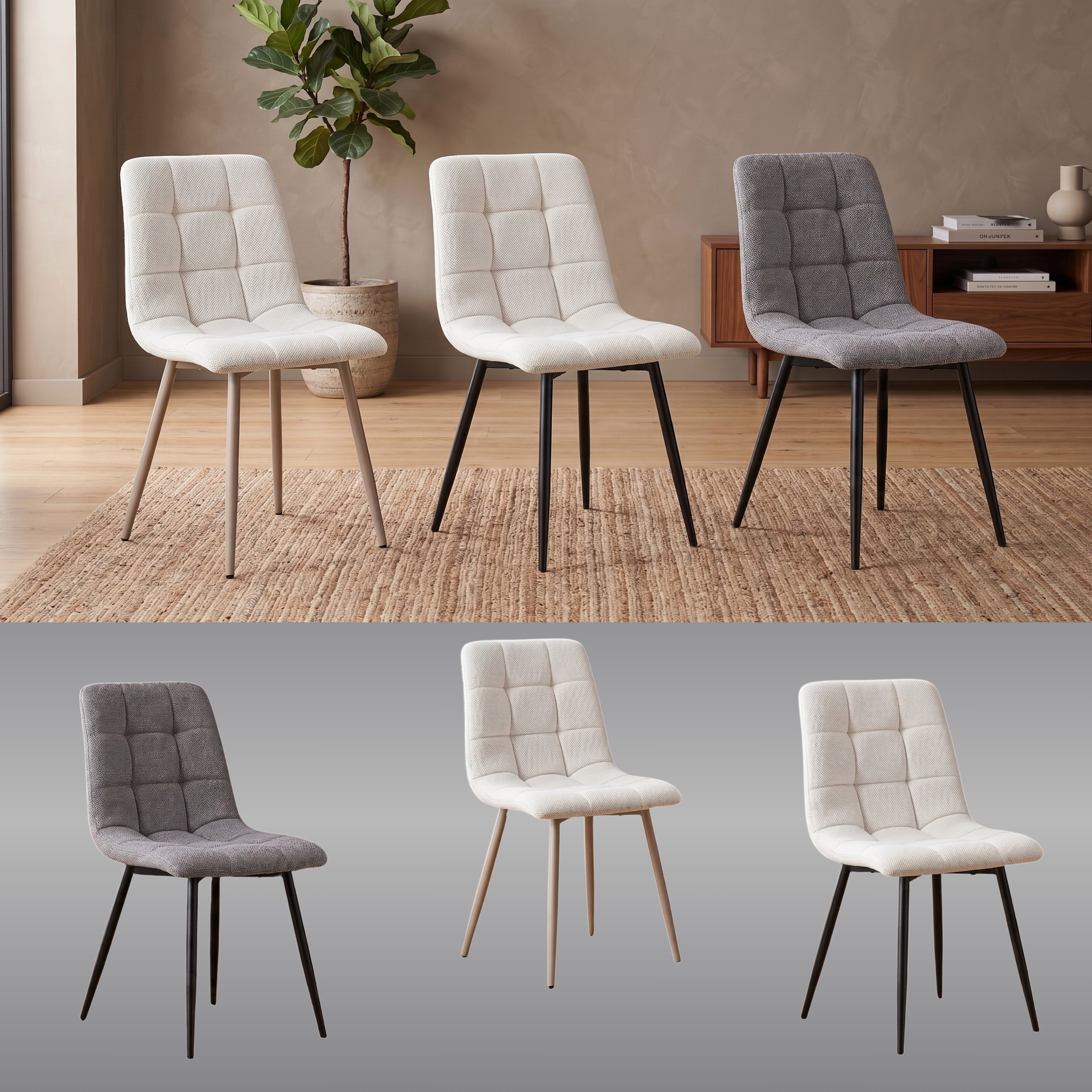 Silla Toulouse | Estructura Negra - Beige