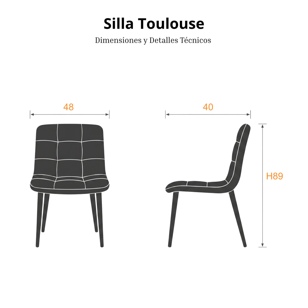 Silla Toulouse | Estructura Negra - Beige