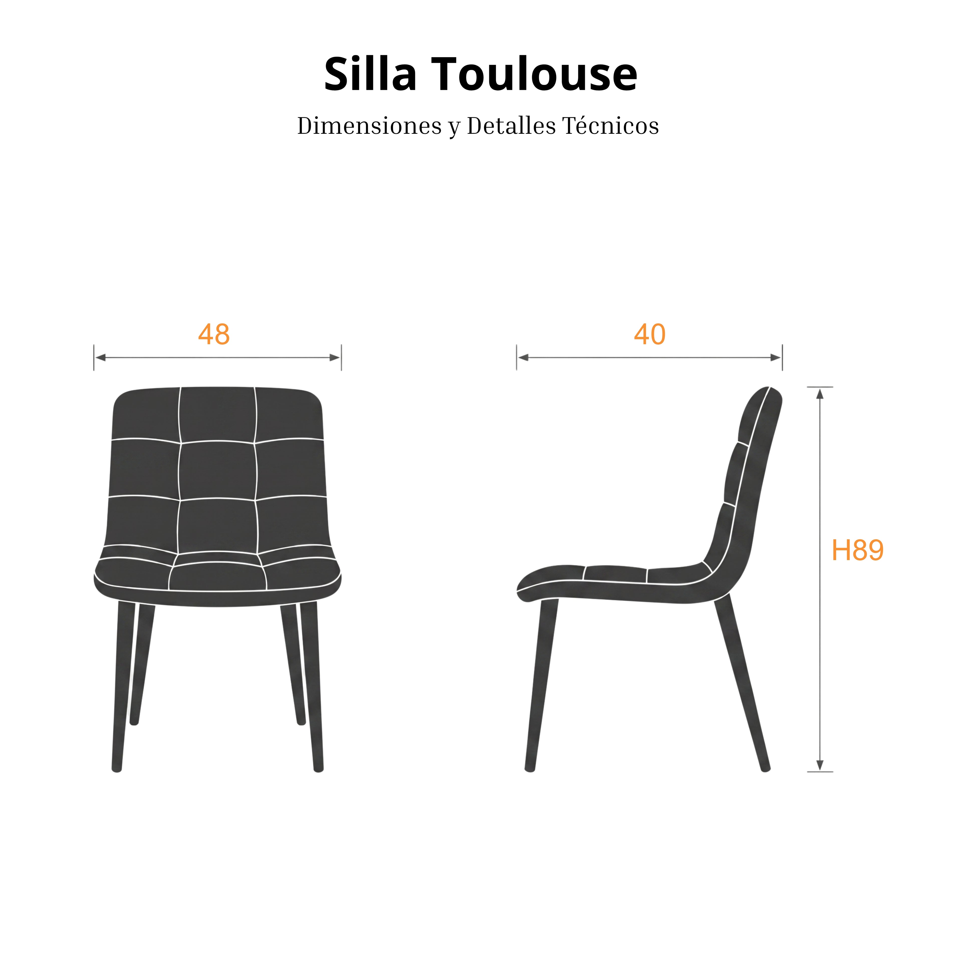 Silla Toulouse | Estructura Negra - Beige