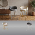 Taburete Trenzado | Estructura Acero Oro - Cromo