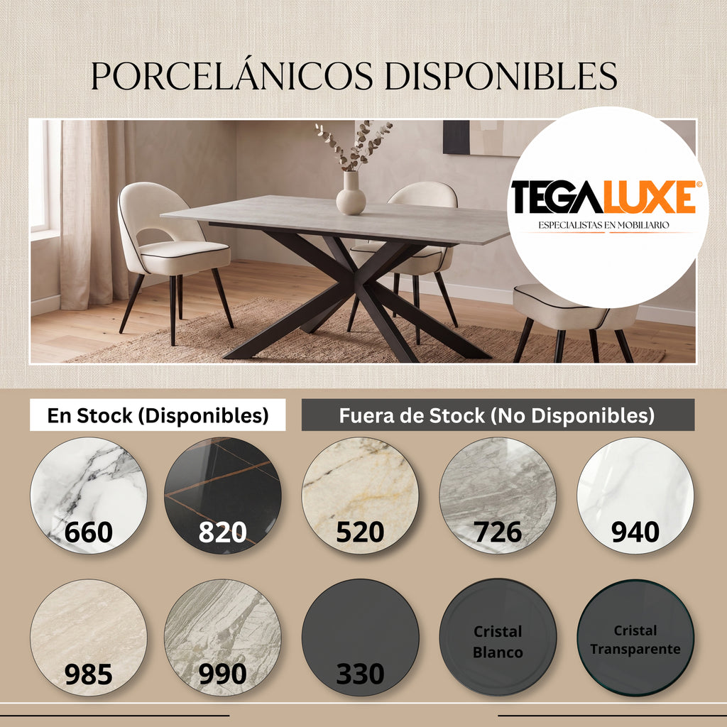 Mesa de Comedor Trípode | Estructura Negra