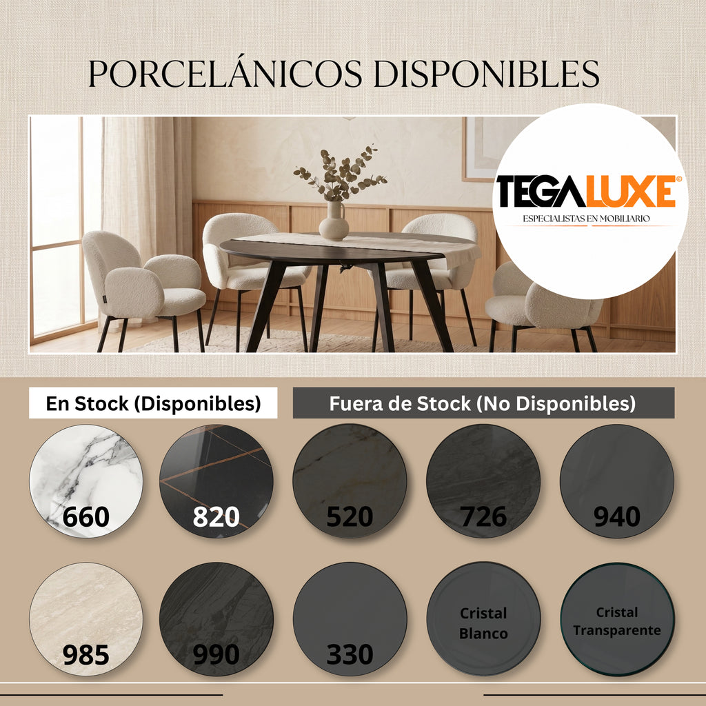 Mesa de Comedor Extensible Venecia | Estructura Negra