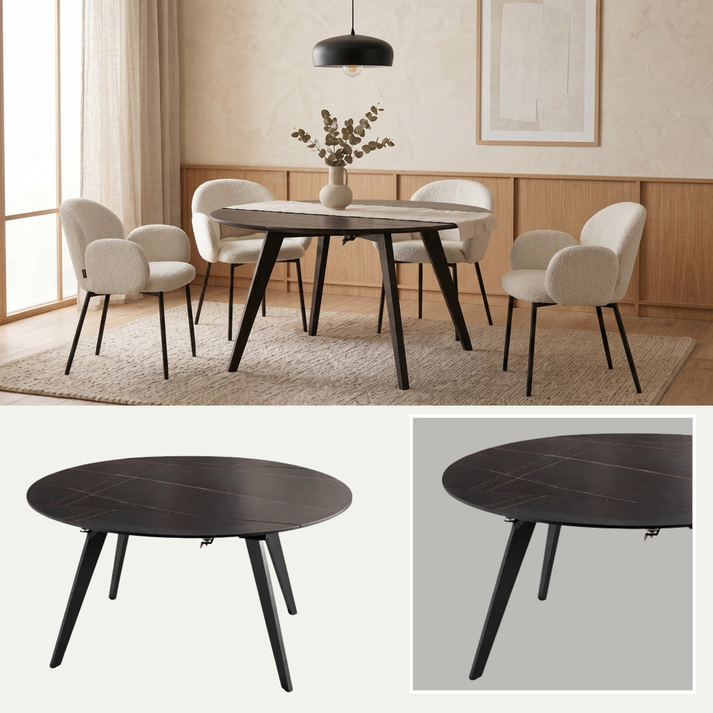 Mesa de Comedor Extensible Venecia | Estructura Negra
