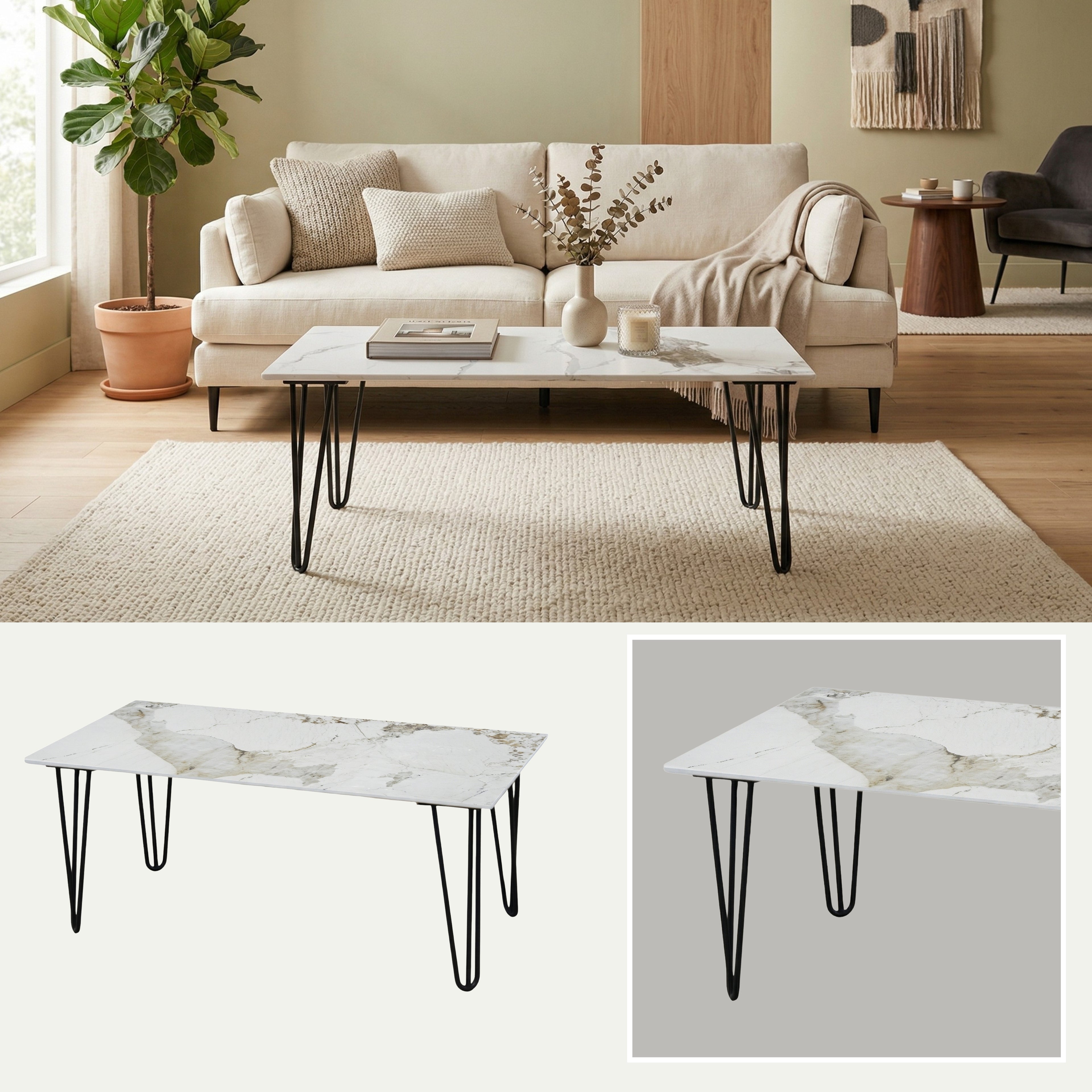 Mesa de Centro Vintaje | Estructura Negra